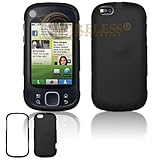 Motorola CLIQ XT/Quench MB501 Cell Phone Rubber Feel Black Protective Case  ....