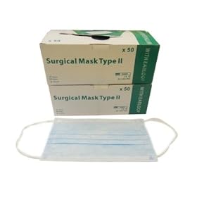 Pack of 100 Surgical Face Masks With Earloop 3 Ply (CE Marked & European Stan...