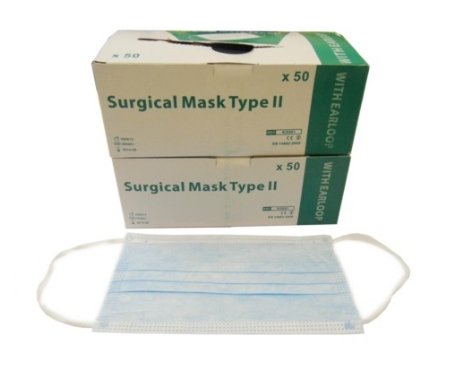 Pack of 100 Surgical Face Masks With Earloop 3 Ply (CE Marked & European Stan...