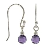 Sterling Silver Small Amethyst cz disco ball Earrings