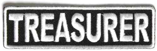 Treasurer Patch 3.5 Inch White - By Ivamis Trading - 3.5x1 inch