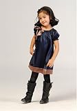 Girl's Lauren Kiyomi Trapeze Charmeuse Dress with Bow