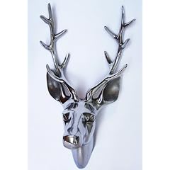 GENIALER HIRSCHKOPF AUS ALUMINIUM 35cm SILBER