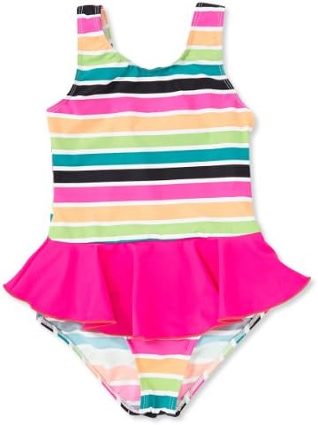 Dippin Daisy's Girl's One Piece Swimdress - Pink Stripe - Medium