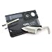 Tool Logic SVC1 Survival Card Tool With 1/2 Serrated Knife, Fire Starter, Whistle, Compass and Lens, Translucent Black