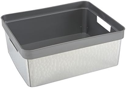 Simplify Metallic Silver Medium Hammered Resin Tote