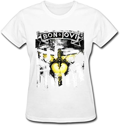 RESET Women's Bon Jovi - Greatest Hits Album T-shirt White XL
