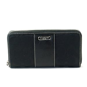 Coach Penelope Op Art Accordian Zip Wallet Black