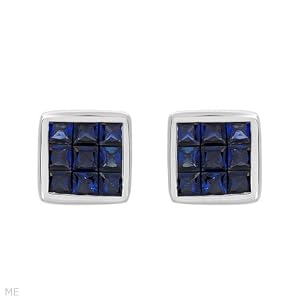 Earrings With 3.45ctw Genuine Sapphires Beautifully Crafted in 18K White Gold. Total item weight 7.4g Length 9mm