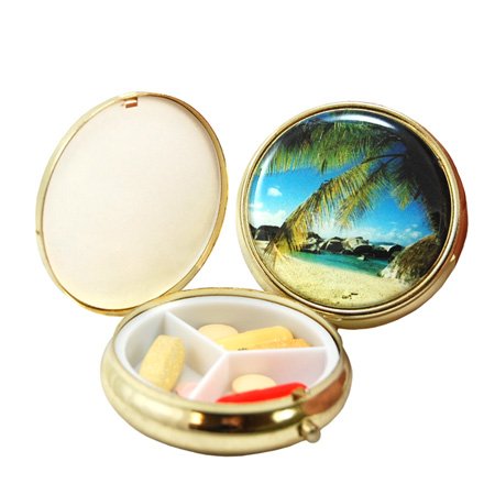 Round Fashion Pill Box (Beach)