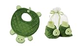 Bearington Bears Tiggles Turtle Baby Bib and Booties Set