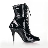 Ladies Vanity-1020, 4 Lace-Up Ankle Boot, Side Zip by Pleaser