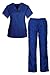 G Med Unisex Scrub Set V-Neck Top and Pant 2 PC Set(Menset-MED,DBL-L) Navy