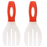 Dexas Long Handled Salad Hands, Red