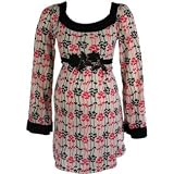 Red Cream Pattern Long Sleeve Maternity Shirt