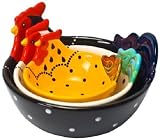 Housewares International 3-Piece Hand-Painted Ceramic Rooster Serving Bowls