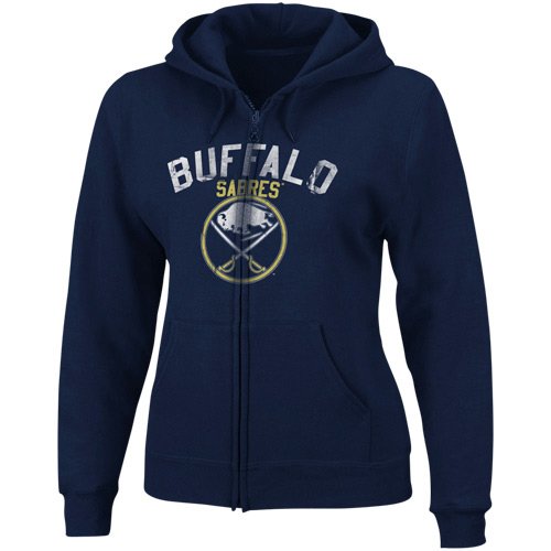 Buffalo Sabres Women's Navy Lasting Strength Full-Zip Fleece Hooded Sweatshirt