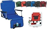 Portable Stadium Seat With Arm Rests & Pockets - Black