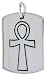 Sterling Silver Dog Tag w/ Ankh Cross, 1 3/16 (30mm) tall