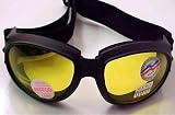 Motorcycle Riding Goggles Black Frames Yellow Lenses