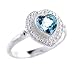 Textured Sterling Silver Genuine Blue Topaz Heart Ring