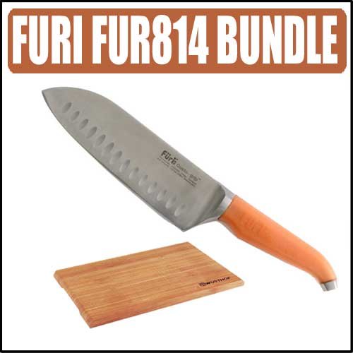 Cover image : Furi Rachael Ray FUR814 Gusto Grip 7-inch East West Knife w/ Bamboo Cutting Board
