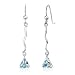 1.50 Ct.T.W. Genuine Trillion Cut Swiss Blue Topaz in Pure Sterling Silver Earrings