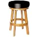 Sterling Padded Bar Stool, Oak w/Black Vinyl