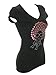 Women's Afro Hair Woman Rhinestone Bling T-Shirts Black
