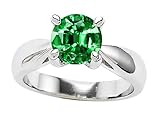 1.35 cttw 925 Sterling Silver 14K White Gold Plated Created Round Emerald Engagement Ring Size 8 1.35 cttw 925 Sterling Silver 14K White Gold Plated Created Round Emerald Engagement Ring Size 8