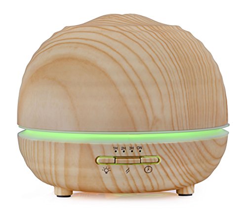 Aroma Diffuser, Running Fish 300ml Ultrasonic Air Humidifier Aromatherapy Essential Diffuser Cool Mist with 7 Colorful LED Lights for Baby Living Room Bedroom Home Study Yoga Office Spa Auto Off