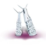 14K Platinum Three Diamond Line Pendant - GH SI - 0.25 Ct. - 1.00 Ct.