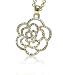 Gold Crystal Flower Pendant Necklace Fashion Jewelry 26"