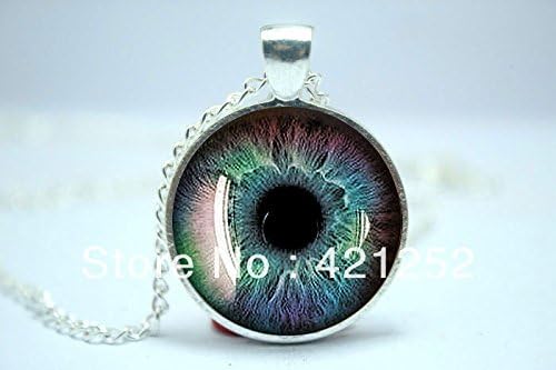 Pretty Lee 2015 Fashion Grey Blue Eye Necklace Third Eye Jewelry Evil Eye Pendant Glass Cabochon Necklace 10 Christmas gift