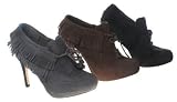 Anne Michelle Foxy-17 Fashion Ankle Booties with Fringes