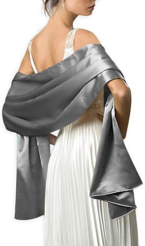 Noblee Satin Shawl Wrap Silver
