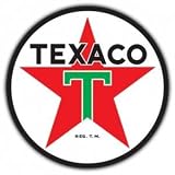 Signpast Reproduction Vintage Sign, TEXACO STAR 25.5 Round Steel Sign (00188)