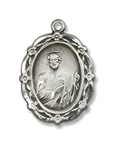 Sterling Silver St. Jude Medal Pendant with 18 Sterling Silver Chain in Gift Box