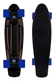 Blank Vinyl Plastic Cruiser Skateboard Complete Penny Size 22 Stereo-Sonic Tail Black/Blue