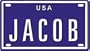JACOB USA BIKE LICENSE PLATE. OVER 400 NAMES AVAILABLE. TYPE IN NAME" USA PLATE IN SEARCH. YOUR NAME WILL SHOW UP."