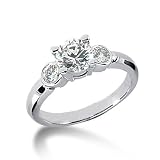 1.50 Ct Diamond Engagement Ring Solitaire 14k White Gold Round Cut Bezel Style SI3 H