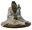 Oriental Figure in White with Lotus Blossom - Hand Glazed Shiwan Ceramic Oriental Figure in White with Lotus Blossom - Hand Glazed Shiwan Ceramic