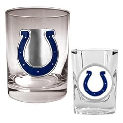 NFL Indianapolis Colts Rocks Glass & Shot Glass Set - Primary Logo
