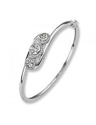 14k White Gold Diamond Bangle Bracelet