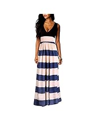 Sexy Sleeveless Striped Print Polyester Evening Dress/Party Dress/Maxi Dress 