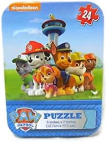 Paw Patrol Easter Bundle 5 Items Tin Pail Jigsaw Puzzle Glow Whistles Yellow Peeps Watermelon Fun Dip