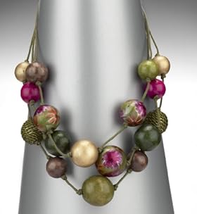 Per Una Assorted Bead 3 Row Necklace