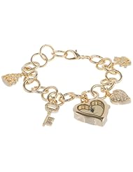 XOXO Womens XO7032 Gold Mirror Dial Gold-tone Charm Watch