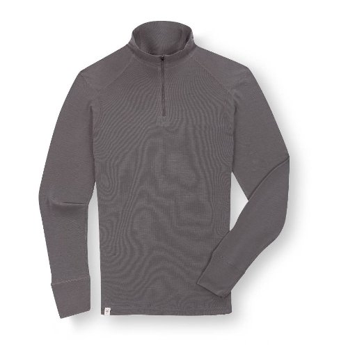Ibex Men's Woolies Zip T-Neck - Stone Grey S On Sale