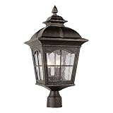 Trans Globe Lighting 5422 AR 22-1/2-Inch 3-Light Outdoor Medium Post Top Lantern, Antique Rust